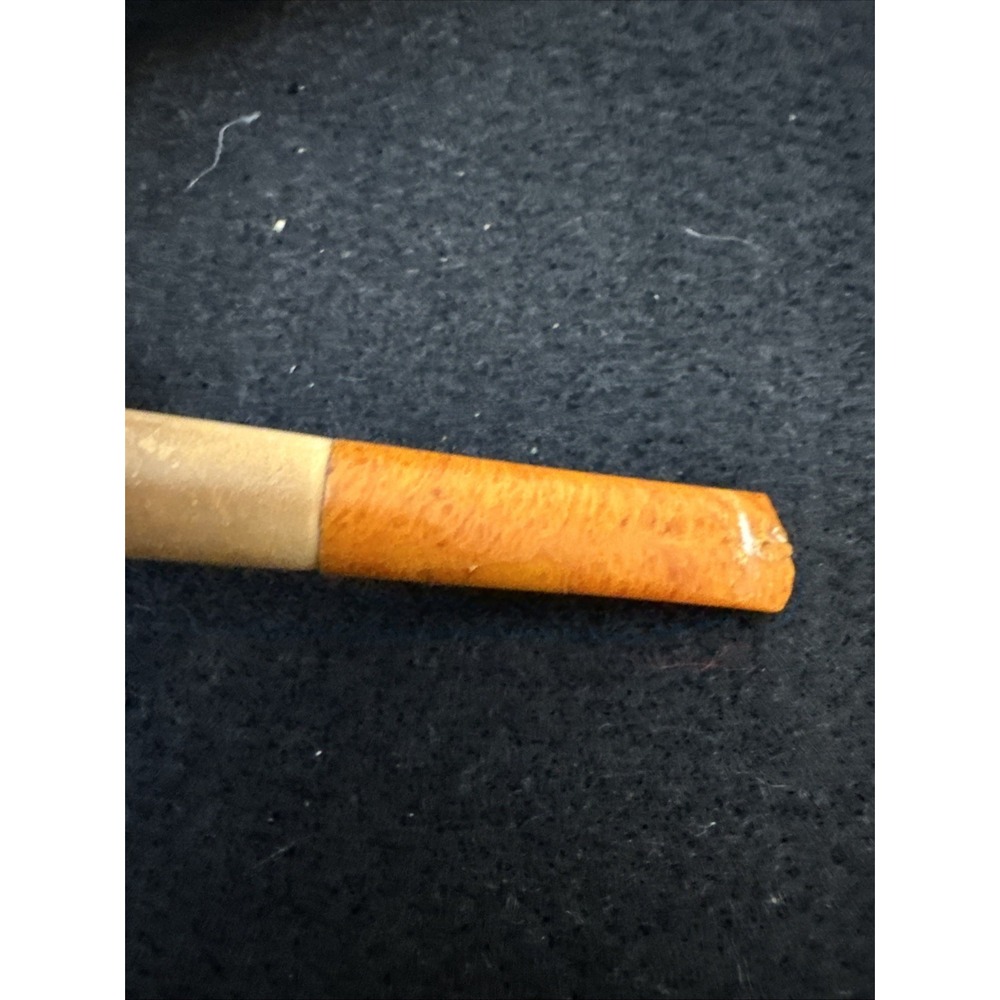 Vintage Block Meerschaum Pipe Amber Stem Hand Carved Estate Tobacco Pipe Case - Picture 8 of 16